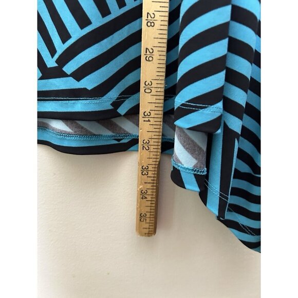 Woman Within Short Sleeve Asymmetrical Striped Top Blue Plus Size 1X 22/24 - Picture 7 of 10